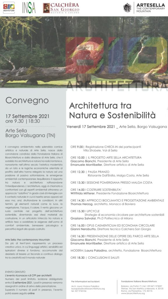 Locandina convegno "Architettura tra Natura e Sostenibile"